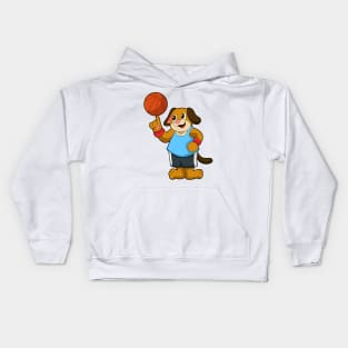 Dog as Basketball player with Basketball Kids Hoodie